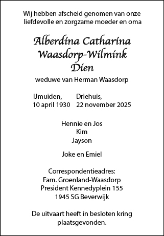 Familiebericht/overlijdensbericht