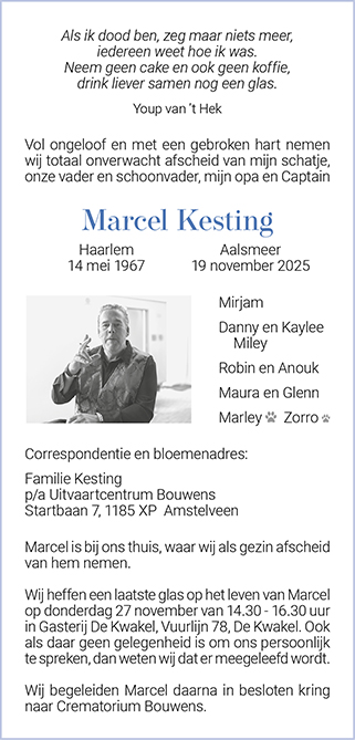 Familiebericht/overlijdensbericht