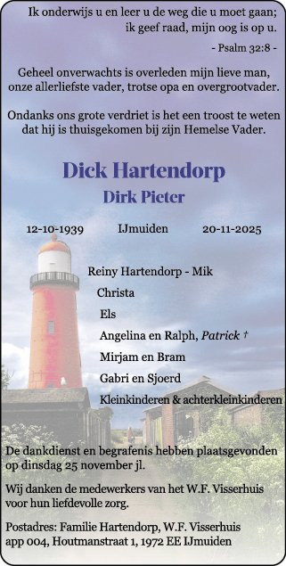 Familiebericht/overlijdensbericht