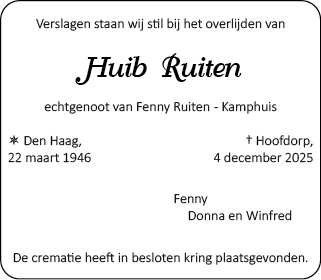 Familiebericht/overlijdensbericht