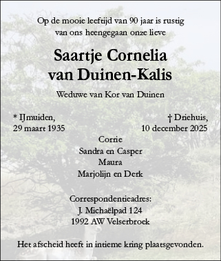 Familiebericht/overlijdensbericht