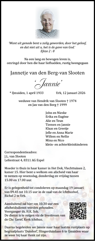 Familiebericht/overlijdensbericht