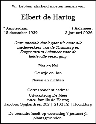 Familiebericht/overlijdensbericht