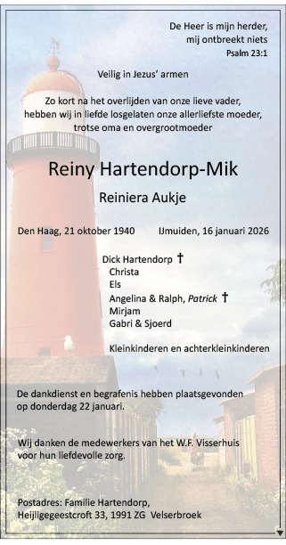 Familiebericht/overlijdensbericht