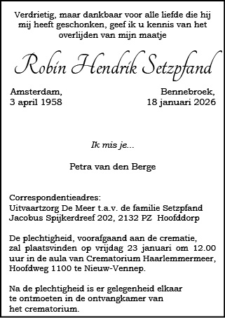 Familiebericht/overlijdensbericht