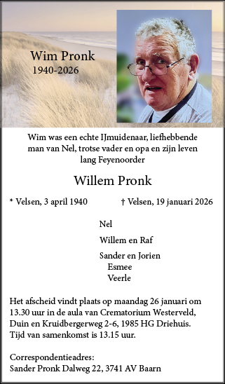 Familiebericht/overlijdensbericht