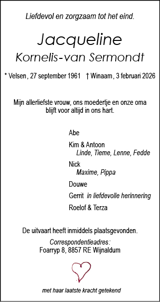 Familiebericht/overlijdensbericht