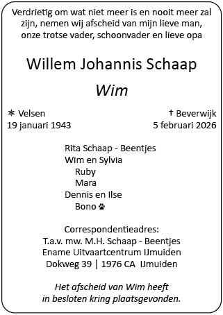 Familiebericht/overlijdensbericht