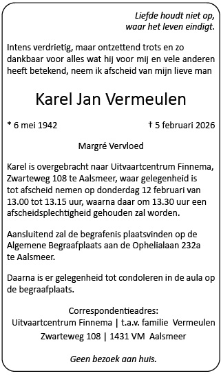 Familiebericht/overlijdensbericht