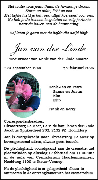 Familiebericht/overlijdensbericht