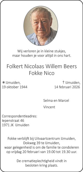 Familiebericht/overlijdensbericht