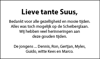 Familiebericht/overlijdensbericht