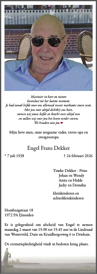 Familiebericht/overlijdensbericht