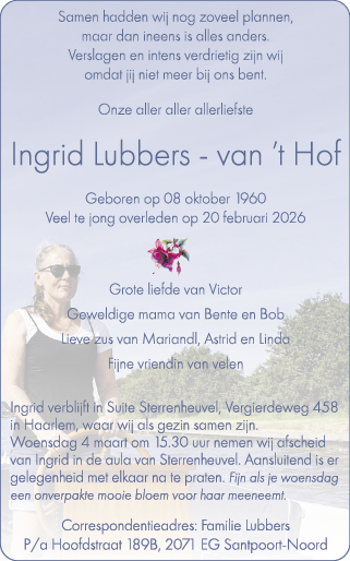 Familiebericht/overlijdensbericht