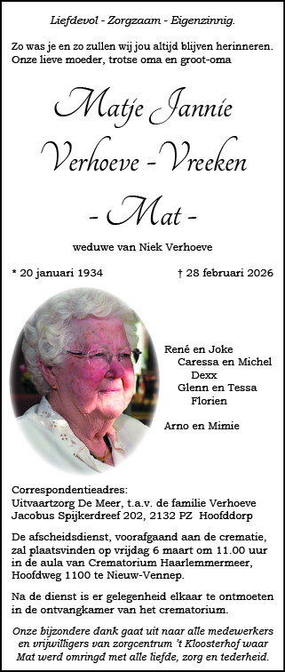 Familiebericht/overlijdensbericht