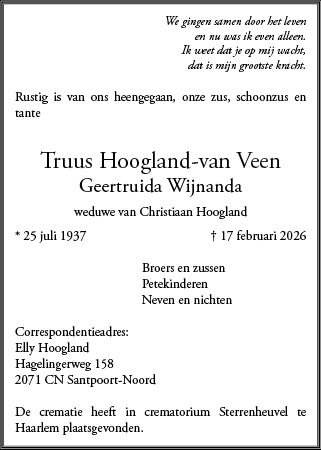 Familiebericht/overlijdensbericht