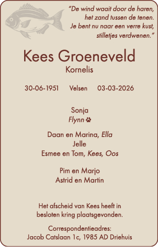 Familiebericht/overlijdensbericht