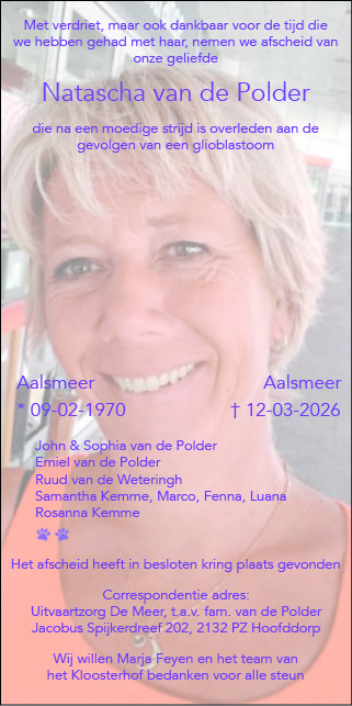 Familiebericht/overlijdensbericht