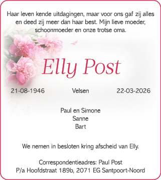 Familiebericht/overlijdensbericht