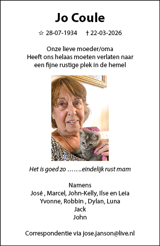 Familiebericht/overlijdensbericht