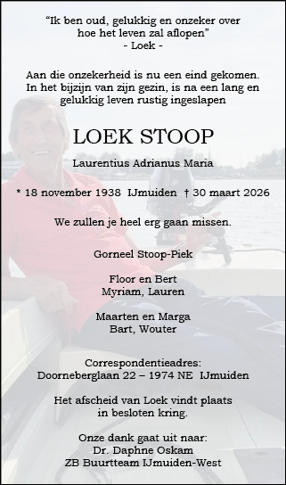 Familiebericht/overlijdensbericht