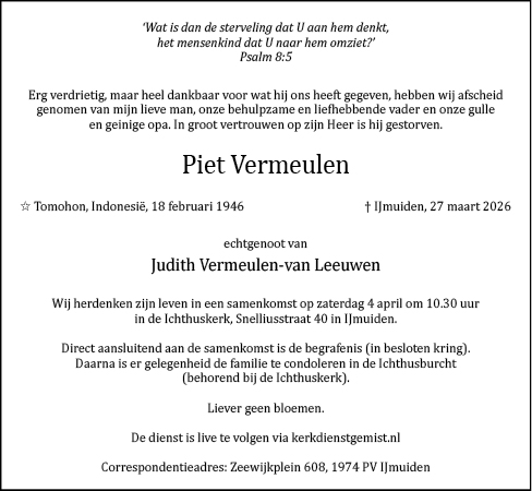 Familiebericht/overlijdensbericht