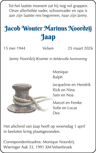 Familiebericht/overlijdensbericht