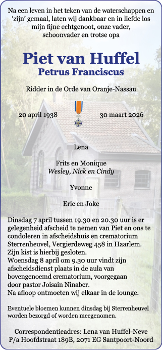 Familiebericht/overlijdensbericht