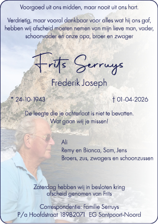 Familiebericht/overlijdensbericht