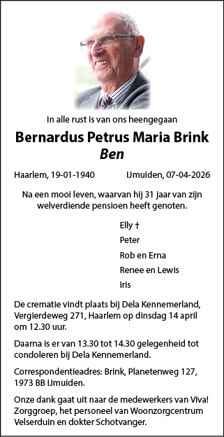 Familiebericht/overlijdensbericht