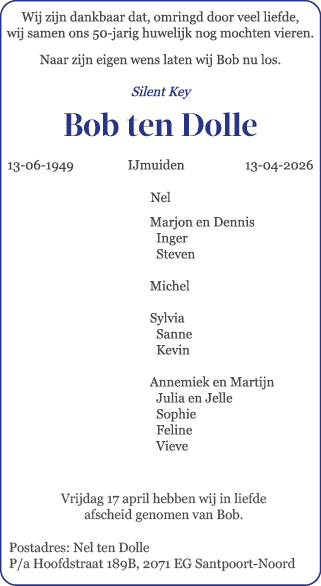 Familiebericht/overlijdensbericht