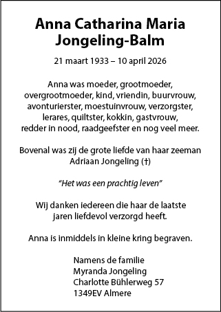 Familiebericht/overlijdensbericht