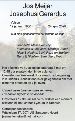 Familiebericht/overlijdensbericht