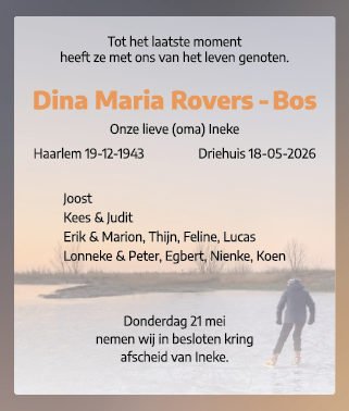 Familiebericht/overlijdensbericht