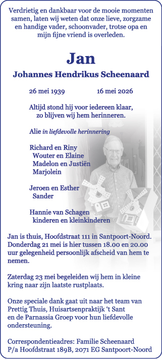 Familiebericht/overlijdensbericht