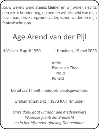 Familiebericht/overlijdensbericht