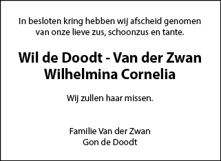 Familiebericht/overlijdensbericht