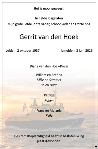 Familiebericht/overlijdensbericht