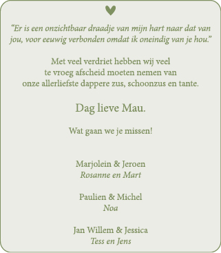 Familiebericht/overlijdensbericht