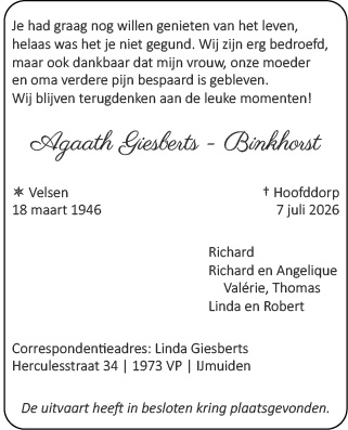 Familiebericht/overlijdensbericht