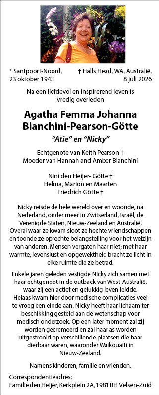 Familiebericht/overlijdensbericht