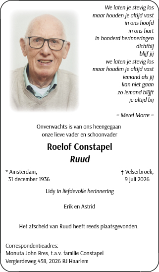 Familiebericht/overlijdensbericht