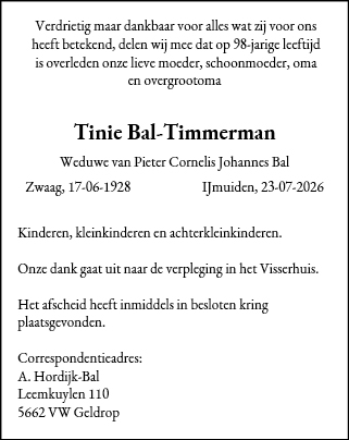 Familiebericht/overlijdensbericht