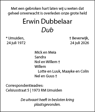 Familiebericht/overlijdensbericht