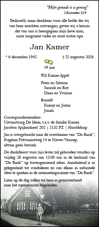 Familiebericht/overlijdensbericht