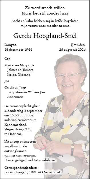 Familiebericht/overlijdensbericht