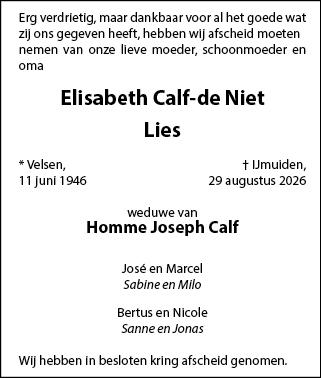 Familiebericht/overlijdensbericht