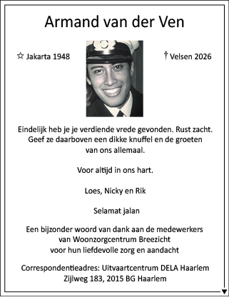 Familiebericht/overlijdensbericht