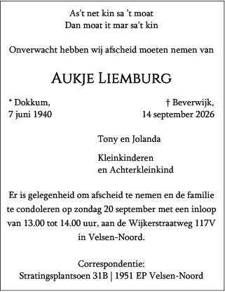 Familiebericht/overlijdensbericht