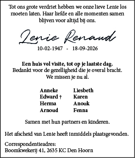 Familiebericht/overlijdensbericht